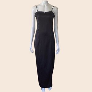 Vintage 90's / 00's Black Rampage Formal Midi Dress Size 7